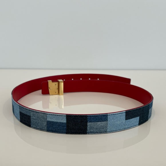 LOUIS VUITTON DENIM BELT GOLD TONE HARDWARE SIZE 90 NWOTS! - Picture 10 of 15